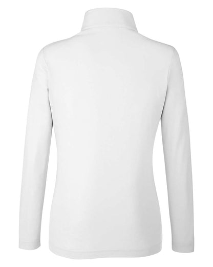 CORE365 Women's Fusion ChromaSoft™ Pique Quarter-Zip Pullover CE405W #color_White