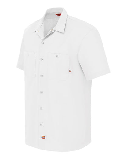 Dickies Men's Tall Industrial Short Sleeve Work Shirt S535T #color_White