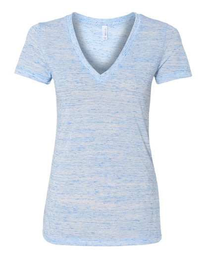 BELLA + CANVAS Women’s Jersey Deep V-Neck Tee 6035 #color_Blue Marble