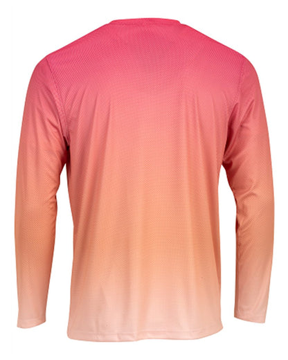 Paragon Unisex Barbados Performance Pin Dot Long Sleeve T-Shirt 225 #color_Red/ Light Orange