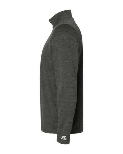 Russell Athletic Men's Striated Quarter-Zip Pullover QZ7EAM #color_Stealth