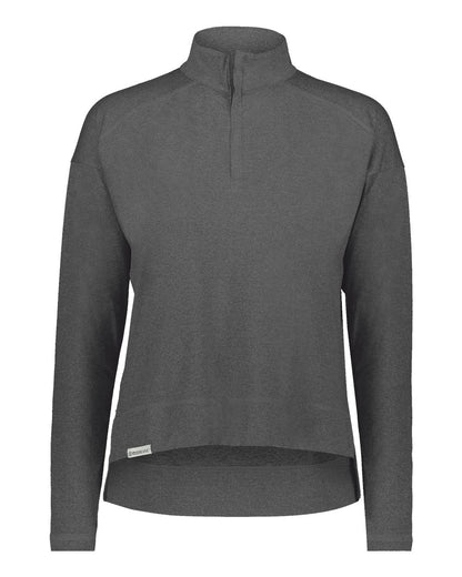 Holloway Women's Eco Revive™ Ventura Soft Knit Quarter-Zip Pullover 223753 #color_Carbon Heather