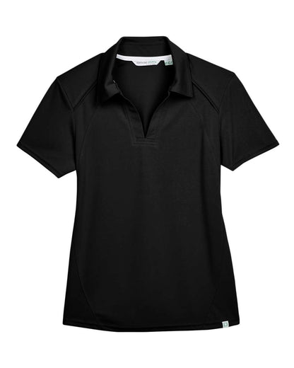 North End Women's Recycled Polyester Performance Pique Polo 78632 #color_Black