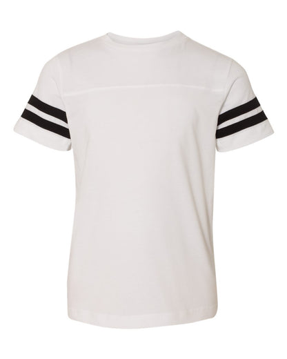 LAT Youth Football Fine Jersey Tee 6137 #color_White Solid/ Black