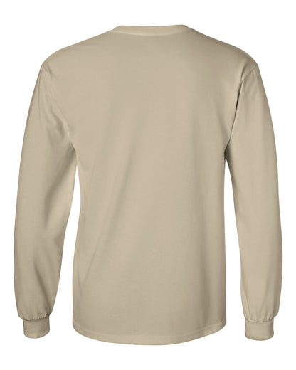 Gildan Unisex Ultra Cotton® Long Sleeve T-Shirt 2400 #color_Sand