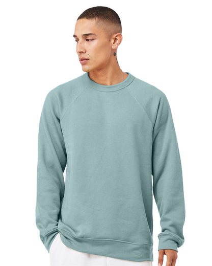 BELLA + CANVAS Sponge Fleece Raglan Crewneck Sweatshirt 3901 #colormdl_Heather Blue Lagoon