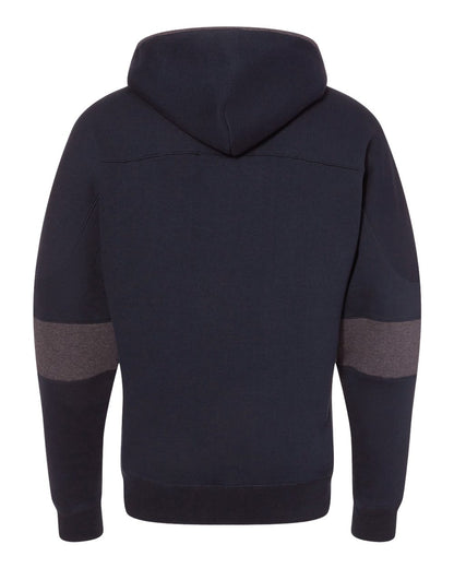 J. America Men's Sport Lace Colorblocked Fleece Hooded Sweatshirt 8832 #color_Navy