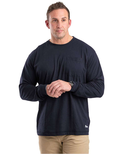 Berne Apparel Unisex Performance Long Sleeve Pocket T-Shirt BSM39 #colormdl_Navy