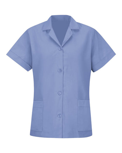 Red Kap Women's Loose Fit Short Sleeve Button Smock TP23 #color_Light Blue