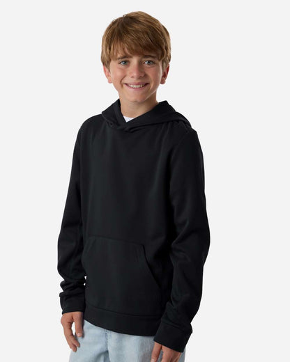 Team 365 Youth Squad Hooded Tech Fleece Pullover TT400Y #colormdl_Black