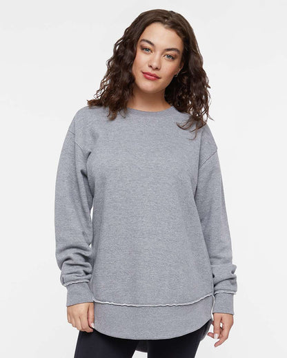 LAT Women's Weekend Fleece Crewneck Sweatshirt 3525 #colormdl_Granite Heather