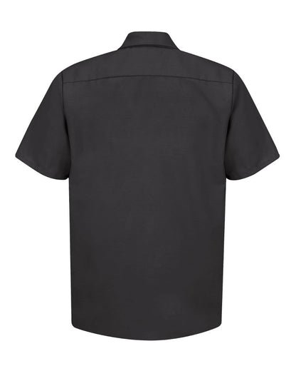 Red Kap Men's Industrial Short Sleeve Work Shirt SP24 #color_Black