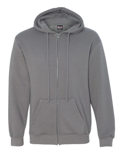 Bayside USA-Made Full-Zip Hooded Sweatshirt 900 #color_Charcoal