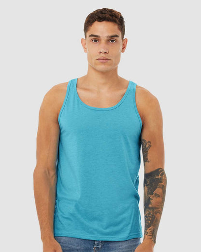 BELLA + CANVAS Triblend Tank 3484 #colormdl_Aqua Triblend