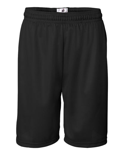 Badger Mini Mesh 9'' Inseam Shorts 7239 #color_Black