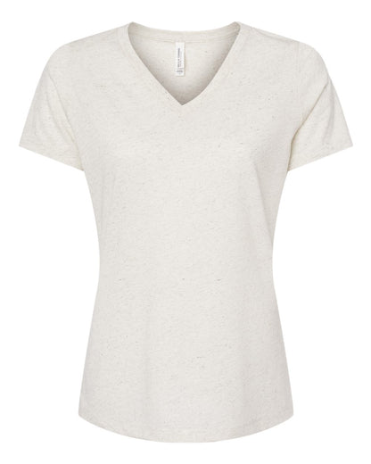 BELLA + CANVAS Women's Relaxed Triblend Short Sleeve V-Neck Tee 6415 #color_Oatmeal Triblend