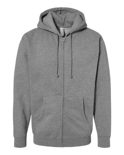 Independent Trading Co. Unisex Heavyweight Full-Zip Hooded Sweatshirt IND4000Z #color_Gunmetal Heather