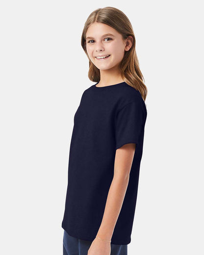 Hanes Essential-T Youth T-Shirt 5480 #colormdl_Athletic Navy