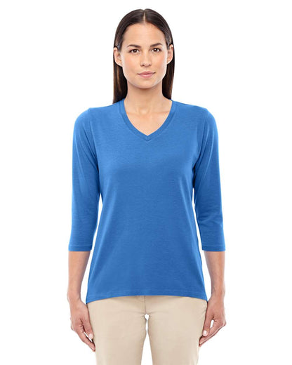Devon & Jones Women's Perfect Fit™ Bracelet-Length V-Neck Top DP184W #colormdl_French Blue