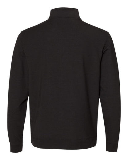 J. America Men's Omega Stretch Quarter-Zip Pullover 8434 #color_Black Triblend