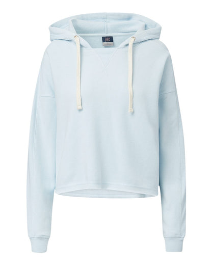 MV Sport Women's Angel Fleece Crop Hooded Sweatshirt W23101 #color_Arctic Blue