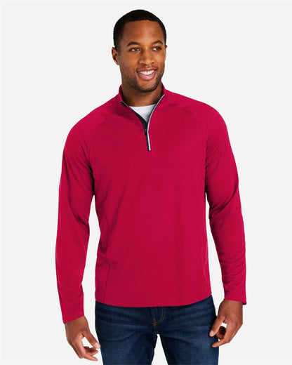 CORE365 Men's Origin Performance Pique Quarter-Zip Pullover CE418 #colormdl_Classic Red/ Carbon