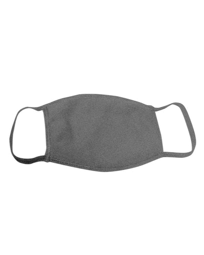 Bayside USA-Made 100% Cotton Face Mask 1900 #color_Heather Charcoal
