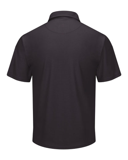 Red Kap Men's Performance Knit® Flex Series Pro Polo SK90 #color_Black