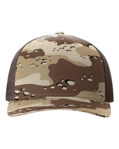 Richardson Five-Panel Printed Trucker Cap 112PFP #color_Desert Camo/ Brown