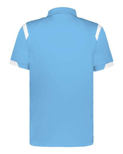 Badger Men's On the Rise Polo 3350 #color_Columbia Blue/ White