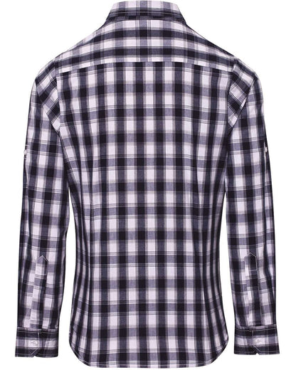 Artisan Collection by Reprime Women's Mulligan Check Cotton Dress Shirt RP350 #color_White/ Navy