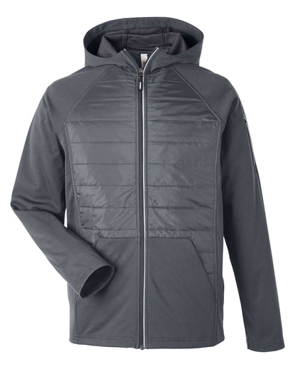 CORE365 Unisex Techno Lite Hybrid Hooded Jacket CE808 #color_Carbon