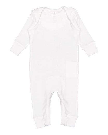 Rabbit Skins Infant Long Legged Baby Rib Bodysuit 4412 #color_White