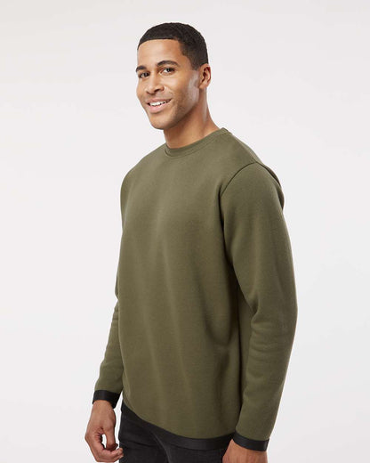 LAT Unisex The Statement Fleece Crewneck Sweatshirt 6789 #colormdl_Military Green/ Black