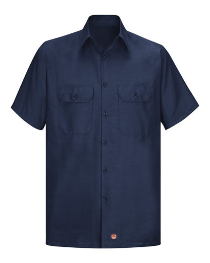 Red Kap Men's Ripstop Short Sleeve Work Shirt SY60 #color_Navy
