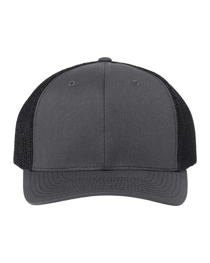 Richardson 112+ R-Flex Adjustable Trucker Cap 112PL #color_Charcoal/ Black