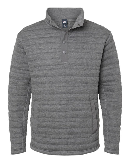 J. America Men's Horizon Half-Snap Pullover 8895 #color_Charcoal Heather