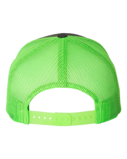 Richardson Snapback Trucker Cap 112 #color_Charcoal/ Neon Green