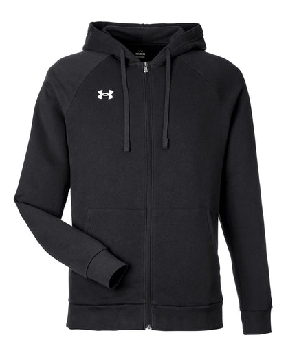 Under Armour Men's Rival Fleece Full-Zip 1379767 #color_Black/ White