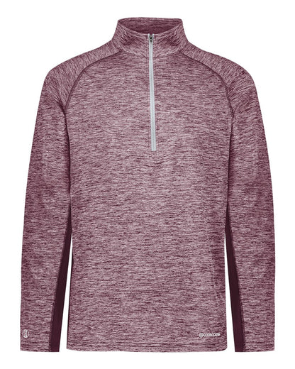 Holloway Men's Electrify CoolCore® Quarter-Zip Pullover 222574 #color_Maroon Heather