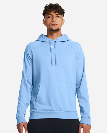 Under Armour Men's Rival Fleece Hooded Sweatshirt 1379757 #colormdl_Carolina Blue/ White