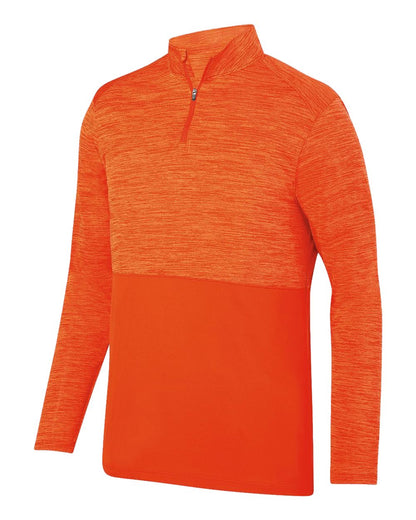 Augusta Sportswear Shadow Tonal Heather Quarter-Zip 2908 #color_Orange