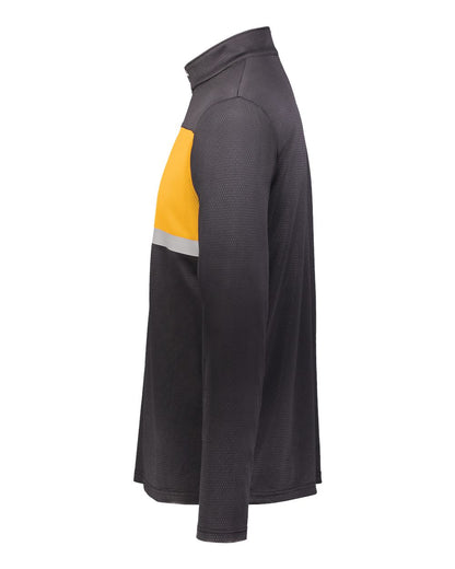 Holloway Men's Dry-Excel™ Prism Bold Quarter-Zip Pullover 222591 #color_Black/ Gold