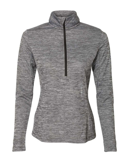 Russell Athletic Women's Striated Quarter-Zip Pullover QZ7EAX #color_Black