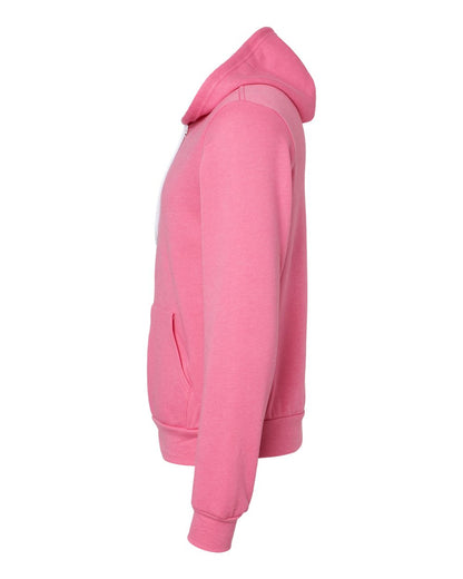 BELLA + CANVAS Sponge Fleece Full-Zip Hoodie 3739 #color_Heather Charity Pink