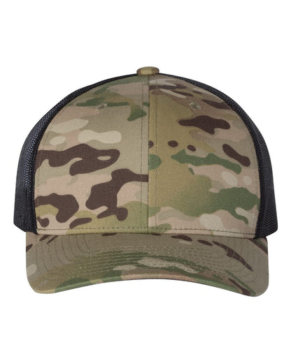 YP Classics Retro Trucker Cap 6606 #color_Multicam Green/ Black