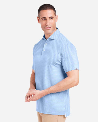 TASC Performance Inc Men's Cloud Lightweight Polo Brookline Stripe TM546Y #colormdl_Polar Heather/ White