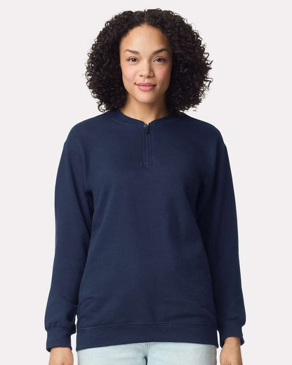 Gildan Unisex Softstyle® Midweight 1/4 Zip Sweatshirt SF008 #colormdl_Navy