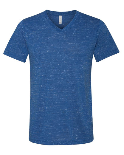 BELLA + CANVAS Textured Jersey V-Neck Tee 3655 #color_True Royal Marble