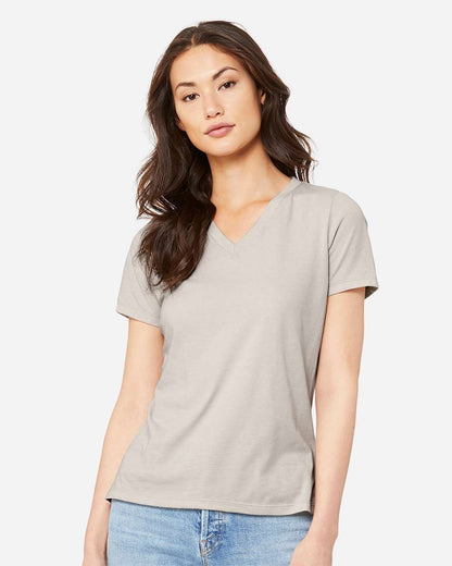 BELLA + CANVAS Women's Relaxed Heather CVC V-Neck Tee 6405CVC #colormdl_Heather Dust
